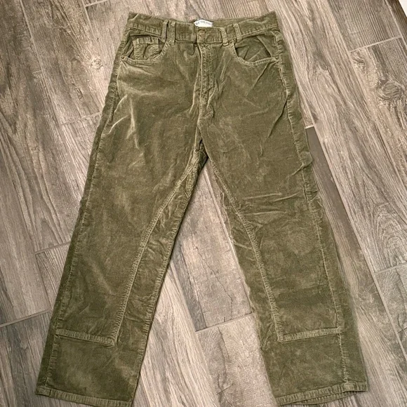 Free People Green Corduroy Wide Leg Pants - Picture 3 of 7